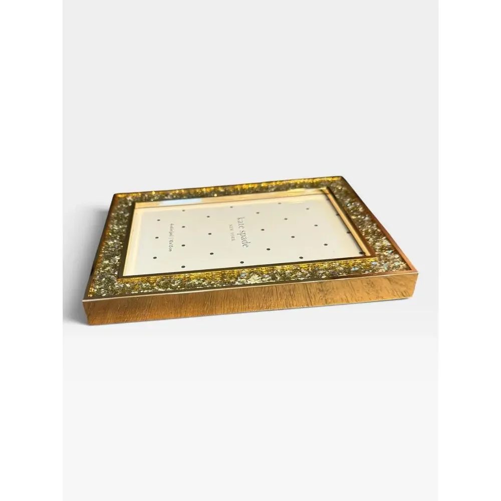 Kate Spade New York Simply Sparkling Gold Glitter 4x6 Photo Frame Lenox New